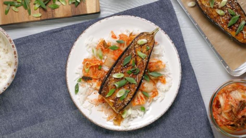 Japoniškas miso baklažanas su teriyaki pasta