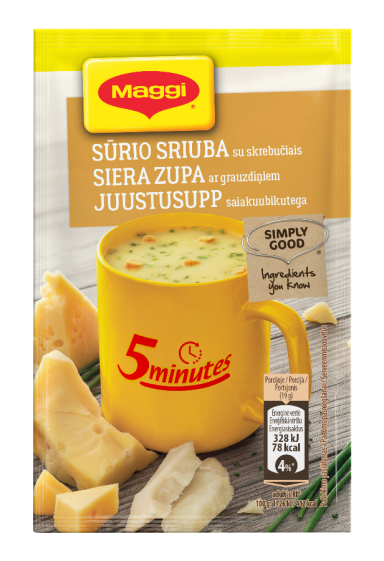 MAGGI 5minutes tirpi sūrio sriuba su skrebučiais 19g