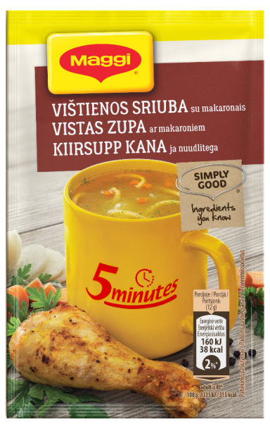 MAGGI 5minutes tirpi vištienos sriuba su makaronais 12g