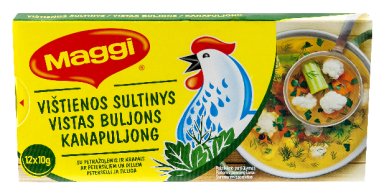 MAGGI vištienos sultinys su krapais ir petražolėmis kubeliais (12x10g) 120g