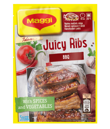 MAGGI® IDEA.... mišinys sultingiems BBQ šonkauliukams su prieskoniais 44g